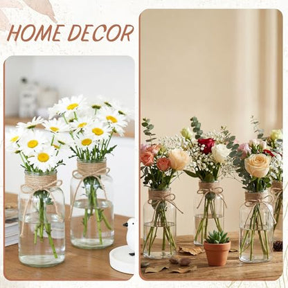 12 Pack Mason Jar Vases for Centerpieces, Clear Glass Flower Vase - color: Transparent