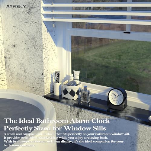 AYRELY® 3.5" Small Analog Travel Alarm Clock, Battery Operated Desk Clock - color: Black