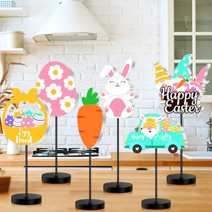 DoubleFill 6 Pcs Easter Decoration for Home Table Centerpieces - style: Easter