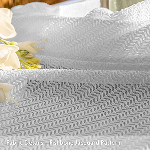2 Panels Set Sheer Curtains 108 inch Length Light Gray 52" W x 108" L - color: Light Gray, size: 52"W x 108"L (Pack of 2)