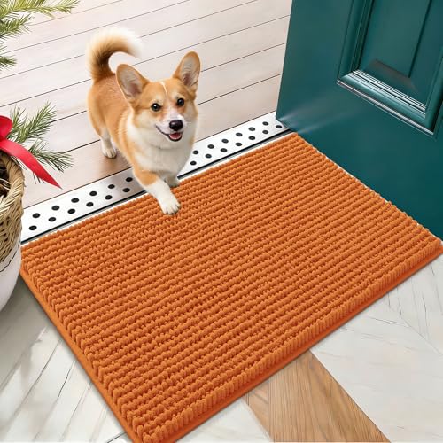 OLANLY Dog Door Mat for Muddy Paws 24x16, Extra Absorbent Chenille Mud Mat - color: Clay, size: 24" X 16"