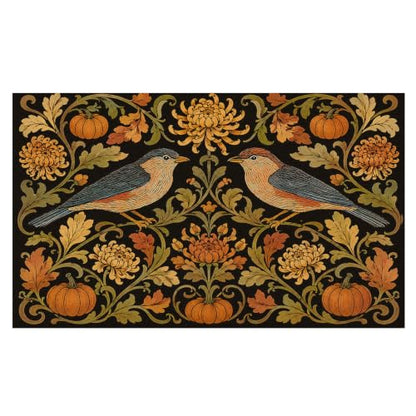 Fall Bird Pumpkin Faux Coco Coir Doormat Door Mat 17x30 Inch - color: Fall Bird