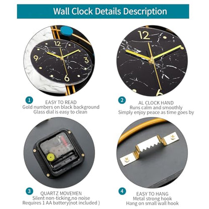 Large Wall Clocks Battery Operated Modern Clock for Living Room - style: Contemporary