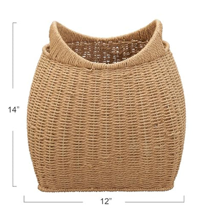 Household Essentials Paper Rope Basket with Handles, Natural - color: Natural Paper Rope