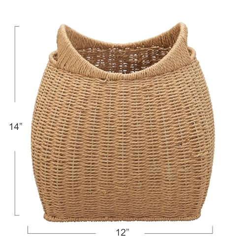 Household Essentials Paper Rope Basket with Handles, Natural - color: Natural Paper Rope