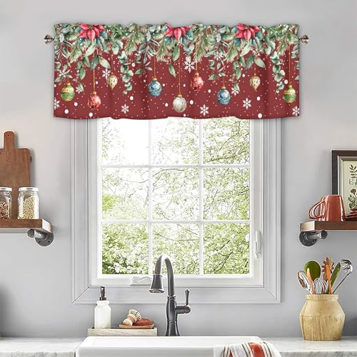 Christmas Kitchen Curtains Valance for Windows 42x12 Inch - color: Christmas-sy-sd0792, size: 42"W x 12"L (Pack of 1)