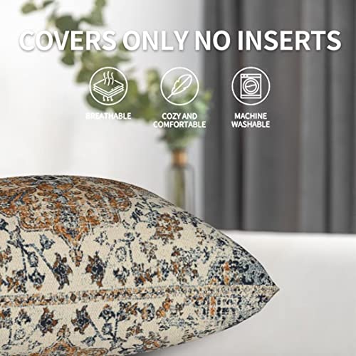 Gold Blue Carpet Ethnic Boho Throw Pillow Covers 16x16 Set of 2 - color: Blue Boho, size: 16" x 16" (Pack of 2)