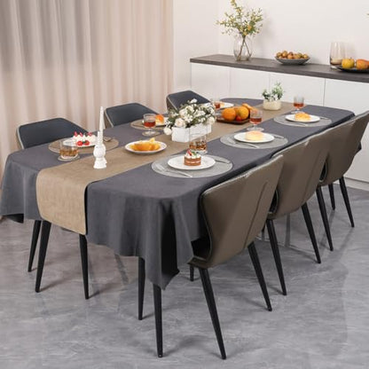 Myir JUN 14" Round Placemats Set of 4, Reversible Dual-Color Place Mats - color: Light Gray Beige