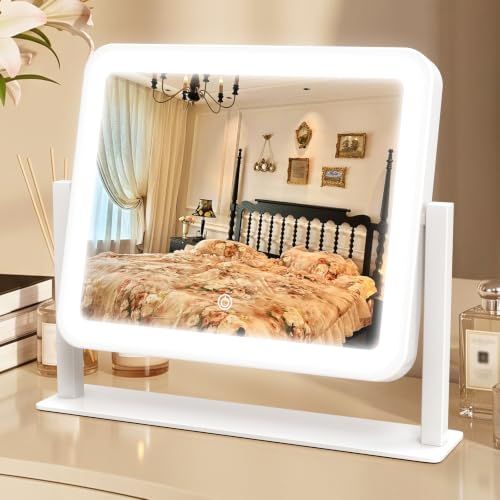 CraftCraze Makeup Mirror with Lights Vanity Mirror Dimmable|14"x12" White - color: White, size: 12"L x 14"W