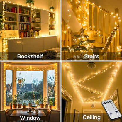 suddus Christmas String Lights 100 LED Connectable Fairy Lights Warm White - color: Warm White Linkable, size: 100LED