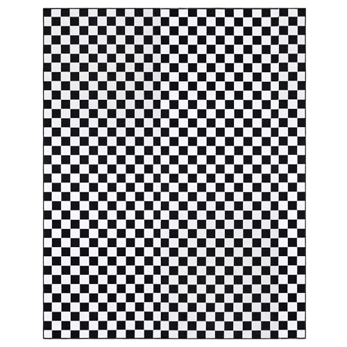 Gertmenian Indoor Boho Area Rug - 5x7 Standard, Non Slip, Super Strong, Ideal for High Traffic Areas in Bedroom, Living Room, Kitchen - Checker, Black, White, 28624 - color: Checker, Black, size: 5' x 7' (Standard)