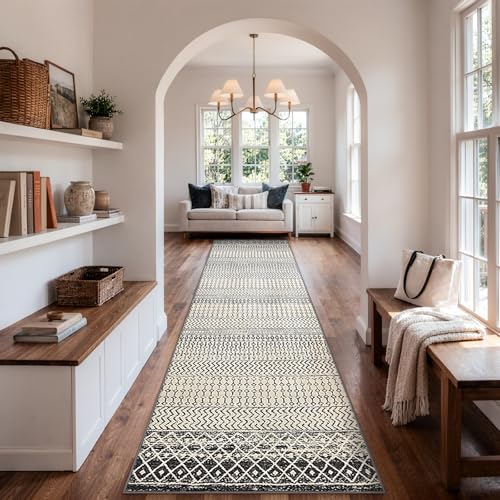 2'6 x 10' Washable Extra Long Hallway Runner, Soft Bedroom Runners - color: Black, size: 2'6" x 10' (Runner)