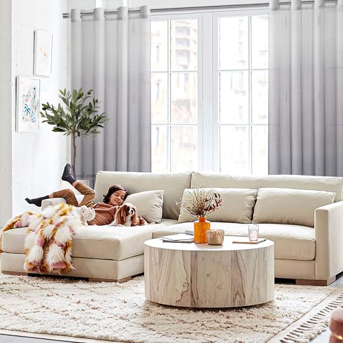 DWCN Grey Ombre Sheer Curtains 96 Inches Long for Living Room 2 Panels Set - color: Grey, size: 52"W x 96"L (Pack of 2)