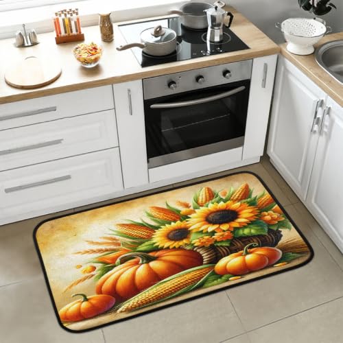 Pumpkin Kitchen Rug Non-Slip Indoor Carpet Absorbent Welcome Mat - color: B:b-11