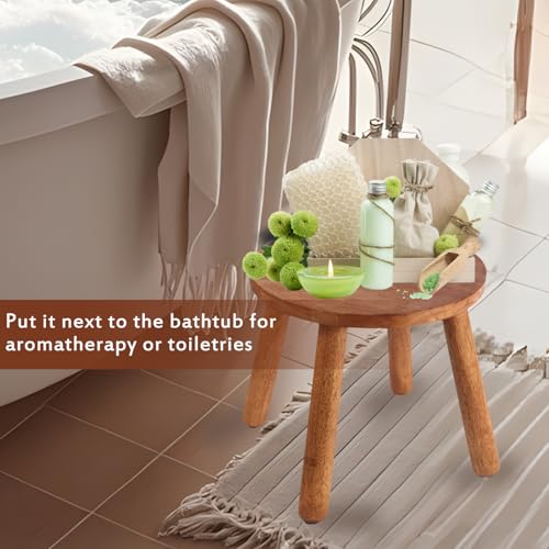 Round Solid Wooden Stool,Plant Stand,Step Stool,Walnut,10" H - color: Walnut, size: 10inch