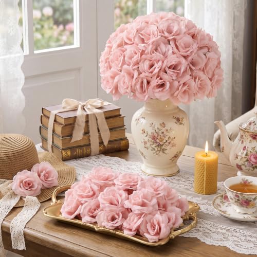 Yunlly 100 Pcs Artificial Flower for Wedding, Light Pink - color: Blush Pink