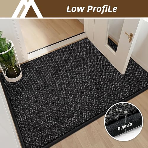 COSY HOMEER Dirt Trapper Door Mat 36"x60" Non Slip Washable Black - color: Black, size: 36" x 60"