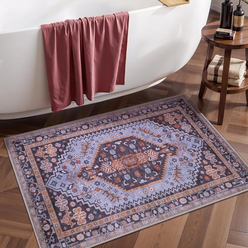 Ciicool 2x3ft Small Area Rug,Washable Boho Thin Mat for Entryway Kitchen - color: Purple/Multi, size: 2' X 3' (Rectangular)