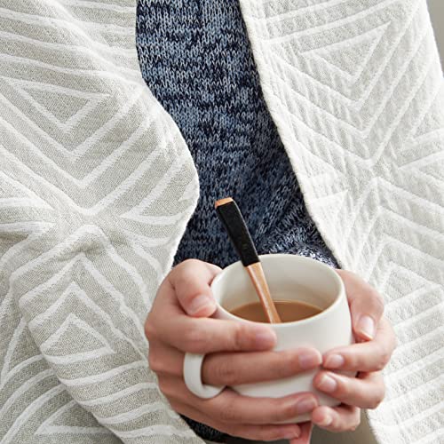 jinchan 100% Cotton Muslin Blanket Twin Boho Throw Blanket 50x60 Soft Gray - color: B. Triangle Grey, size: 50"x60"