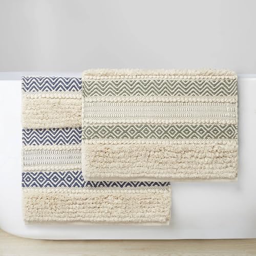 Ink+Ivy Asher Non-Slip Bath Rug Absorbent Quick Dry, 22 x 58, Sage Green - color: Sage Green, size: 1'10" x 4'10" (Rectangular)