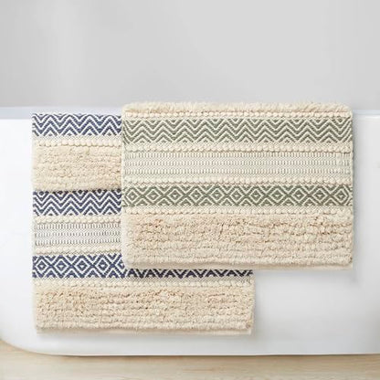 Ink+Ivy Asher Non-Slip Bath Rug Absorbent Quick Dry, 22 x 58, Sage Green - color: Sage Green, size: 1'10" x 4'10" (Rectangular)