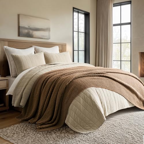 EVERGRACEHOME Chunky Chenille Knit Throw Blanket, 90 x 90, Camel Brown - color: Camel Brown, size: 90" X 90"