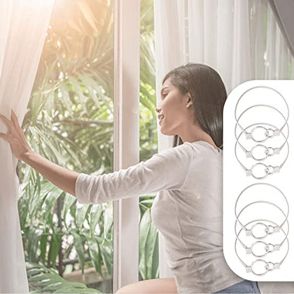 6Pack Aluminum Alloy Spring Design Curtain Holdbacks - Leaf Carving Design Ties for Drapes - Modern Style - Silver Ring - color: Sliver Ring
