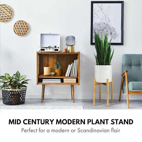 Fox & Fern Large Adjustable Plant Stand Indoor, Bamboo Stand, 8 - 12 Inch - color: Bamboo, size: 8 - 12 Inch