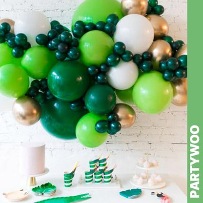 PartyWoo Green Balloons 66pcs 12 Inch Lime Emerald Hunter Forest Balloons - color: Green-3328