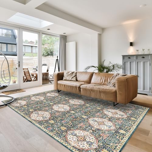 Gertmenian Indoor Bohemian Accent Rug - 3x5 Small, Non-Shedding, Ideal for High Traffic in Living Room, Bedroom, Entryway - Moroccan, Dk. Green, 26838 - color: Moroccan, Dark Green, size: 3'4" x 4'7" (Small)