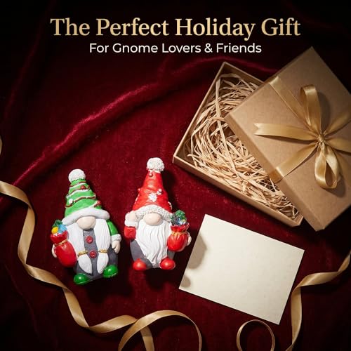 Winter Resin Christmas Gnomes and Gnome Figurines Decor Set