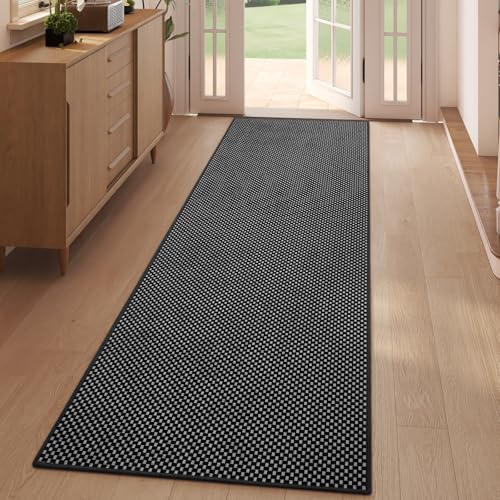 YDKGL Kitchen Runner Rug Mat Non Slip Hallway Runner Washable Black 2x6 ft - color: Black, size: 2' x 6'