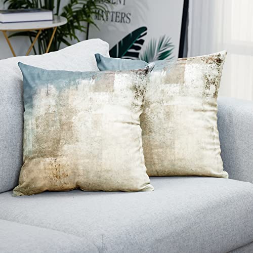 Throw Pillow Covers for Couch, 18x18 Inch, Set of 2, Beige Grey - color: Grey and Beige, size: 18" x 18" (Pack of 2)