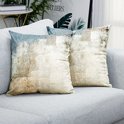 Throw Pillow Covers for Couch, 18x18 Inch, Set of 2, Beige Grey - color: Grey and Beige, size: 18" x 18" (Pack of 2)