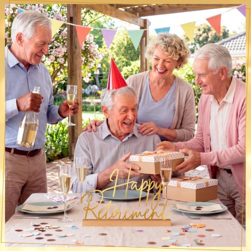 Yaocom 13.78 Inch Happy Retirement Table Decorations, Metal Tabletop Sign - style: Retirement