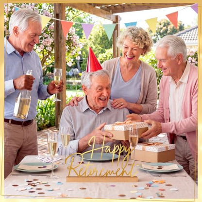 Yaocom 13.78 Inch Happy Retirement Table Decorations, Metal Tabletop Sign - style: Retirement