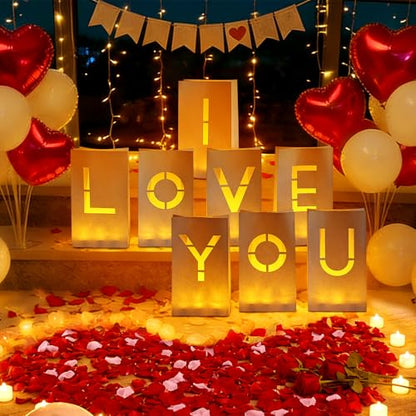 I Love You Light Up Letters, Proposal Decorations - color: I Love You