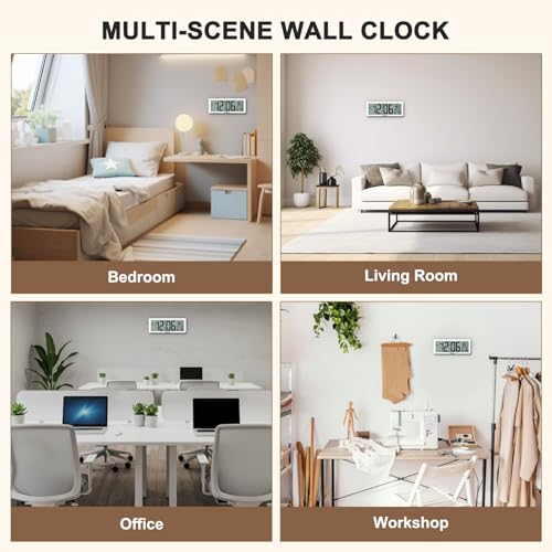 Soobest 8.5 Inch Digital Wall Clock Battery Operated, Compact Display - color: White