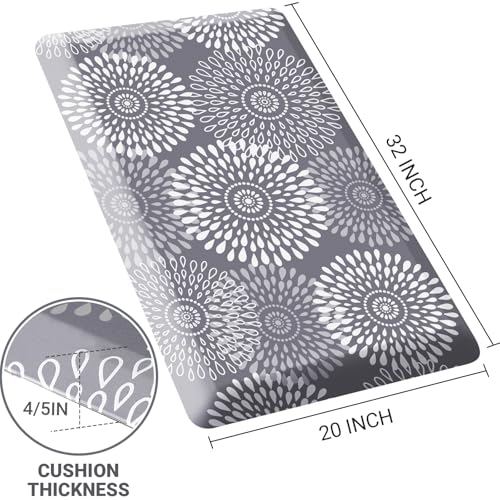 Kitchen Mat Water-Resistant Kitchen Rugs Cushioned Anti-Fatigue Floor Mat - color: Grey, size: 32"L x 20"W x 0.8"Th