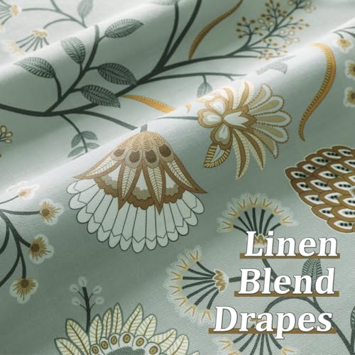Leeva Floral Kitchen Window Curtains, Farmhouse Style Print Linen Look Cafe Curtains, Grey, 30 x 30 Inch, 2 Panels Set - color: *M11, size: 30"W x 30"L (Pack of 2)