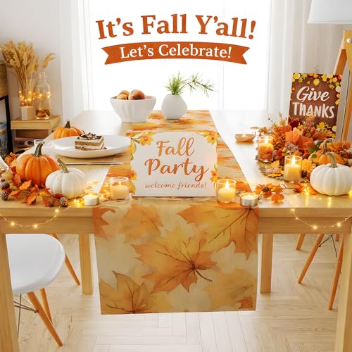 Thanksgiving Decorations - Fall Leaves Table Runner - color: Fall Leaves
