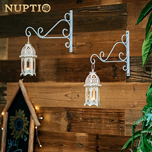 NUPTIO 2 Pcs Moroccan White Candle Lantern, Small Tealight Holders - color: White, size: 2 Pcs Small Size