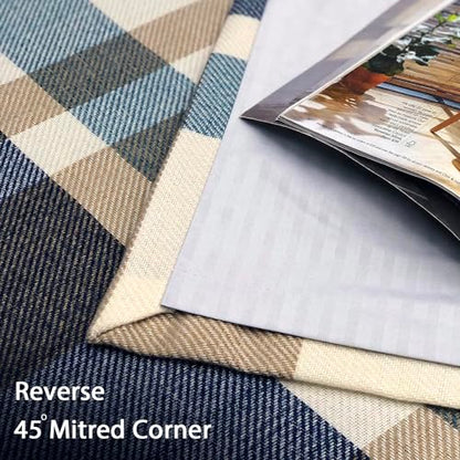 always4u 100% Blackout Plaid Curtains for Bedroom Living Room Woolen Look Black Tartan Grommet Thermal 2 Panels 54 * 95 Blue White - color: Blue White, size: 54"W x 95"L (Pack of 2)