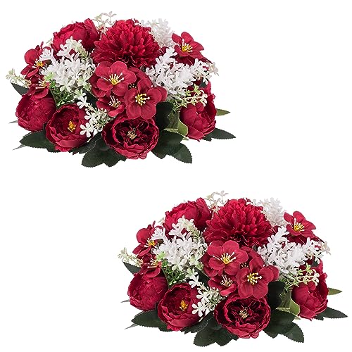Flower Balls Centerpieces for Tables: Crimson Silk Rose, 2Pcs - color: Crimson, size: 2 PCS