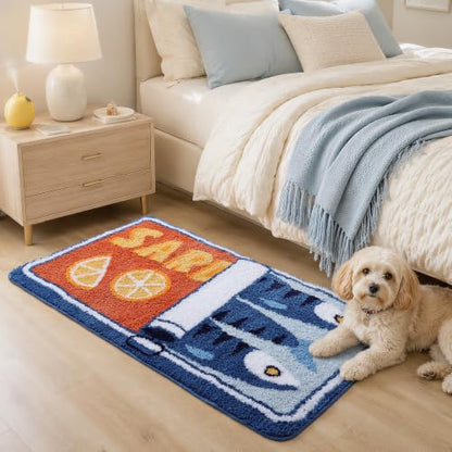 TRUEDAYS Sardine Bath Mat, Cute Bath Rugs for Bathroom 24x40 Inch, Blue - color: Blue, size: 24x40 inches (Rectangular)