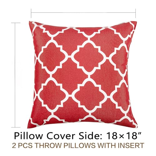 JMGBird Outdoor Accent Pillows Throw Pillows with Inserts Included - color: Red