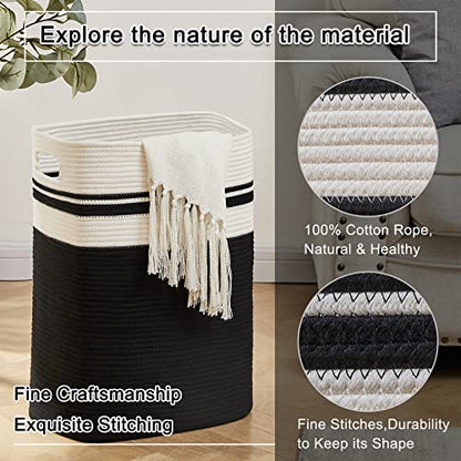 OIAHOMY Laundry Hamper Collapsible Laundry Basket Clothes Organizer Black - color: Black, size: 16.5*13*22