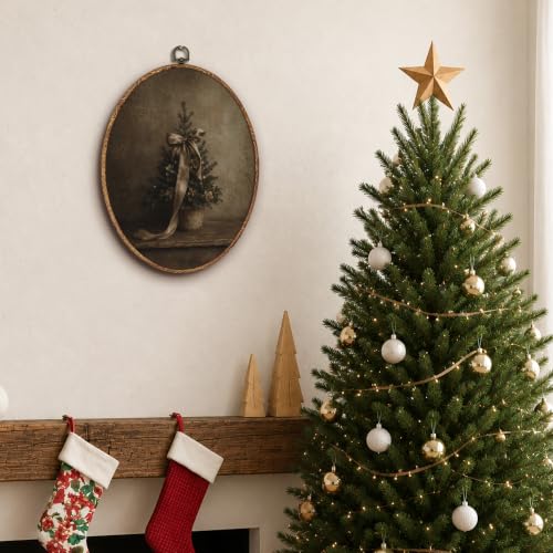 Yorhifa Moody Bow Christmas Tree Framed Wall Art 8.5x11.5in - color: Moody Bow