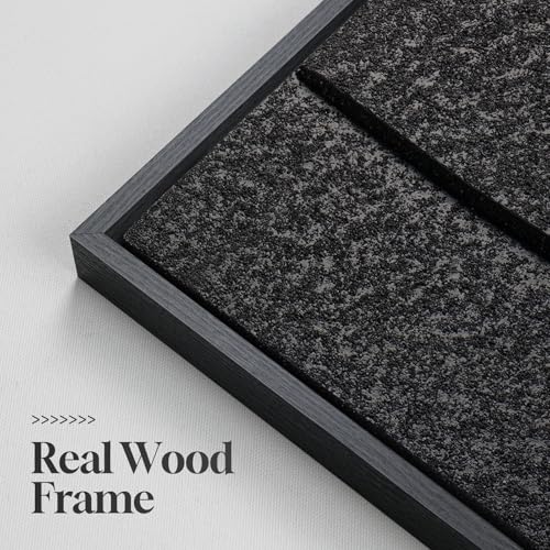 Large 3D Textured Modern Black Abstract Wall Art for Living Room, 3 Piece - color: Black --A, size: 24"w X 36"h X 3pcs