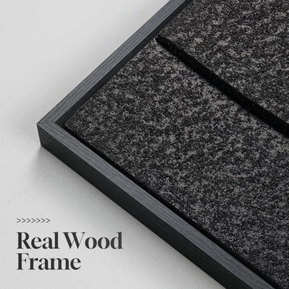 Large 3D Textured Modern Black Abstract Wall Art for Living Room, 3 Piece - color: Black --A, size: 24"w X 36"h X 3pcs